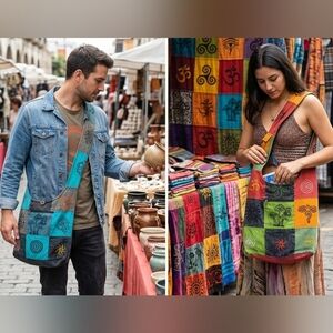 Vibrant Patchwork Boho Crossbody Bags